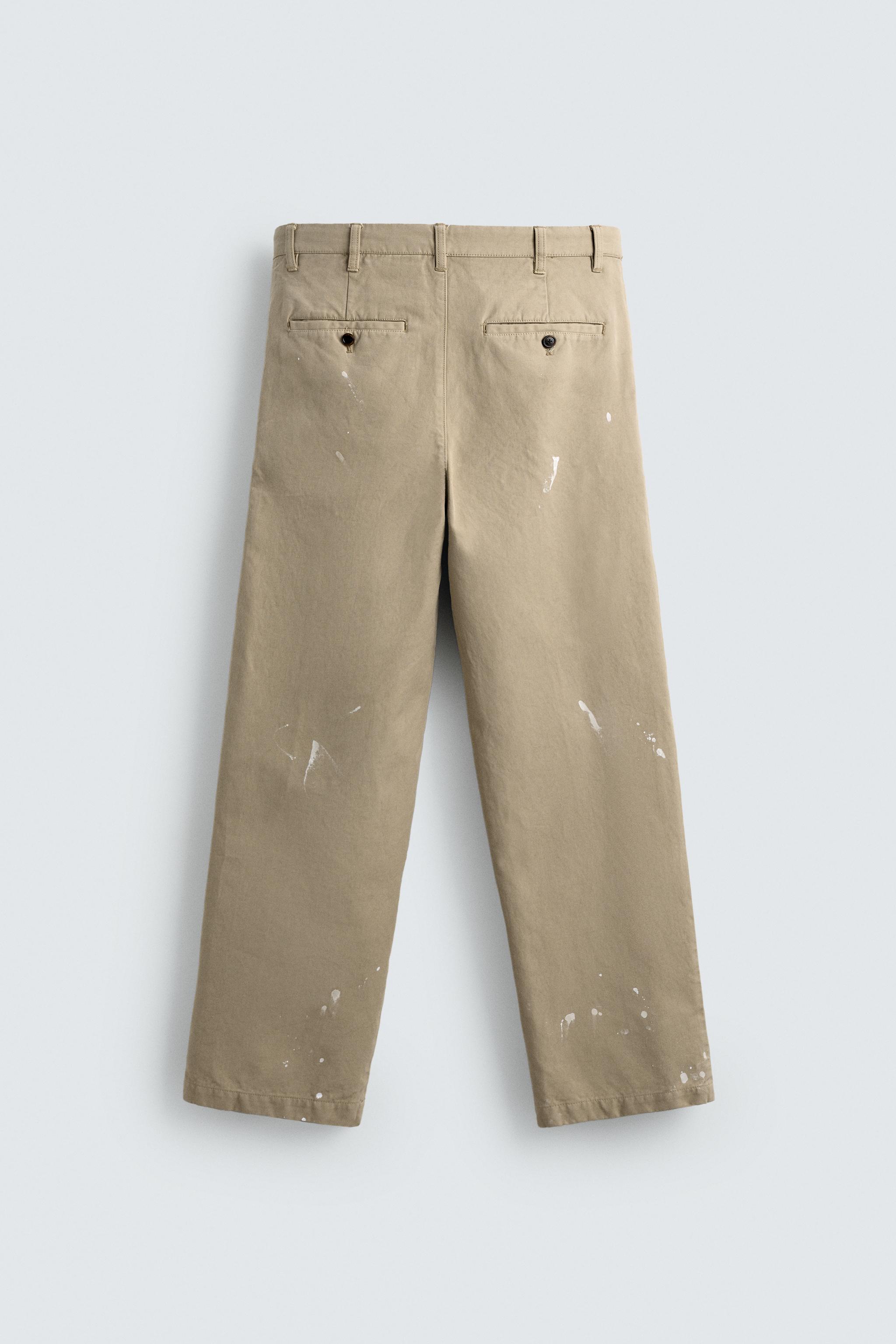 SPLASH EFFECT STRAIGHT FIT CHINO PANTS